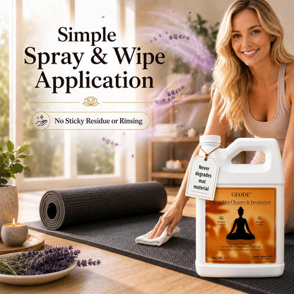 Yoga Mat Cleaner & Deodorizer Spray – Lavender Essential Oil Formula for Yoga Mats, Pilates Reformers & Gym Equipment – Natural No-Residue Workout Mat Cleaner, Non-Toxic Daily Cleaning Spray (4oz)