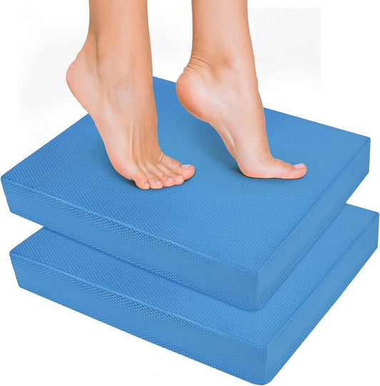 2 Pcs Balance Pad Thick Foam Yoga Core Training Exercise Pad for Adults Physical Therapy Fitness Stability Workout Knee Ankle Strength Training Home Work Floor