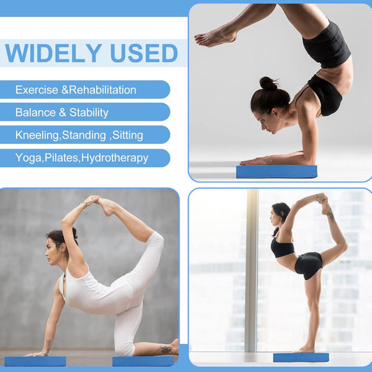 2 Pcs Balance Pad Thick Foam Yoga Core Training Exercise Pad for Adults Physical Therapy Fitness Stability Workout Knee Ankle Strength Training Home Work Floor