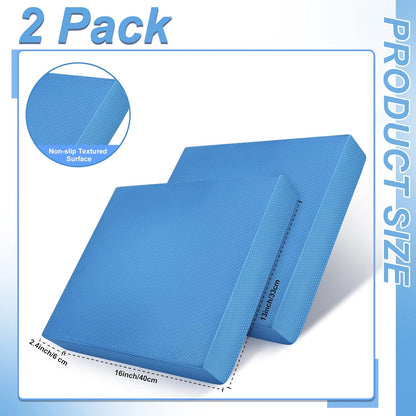 2 Pcs Balance Pad Thick Foam Yoga Core Training Exercise Pad for Adults Physical Therapy Fitness Stability Workout Knee Ankle Strength Training Home Work Floor