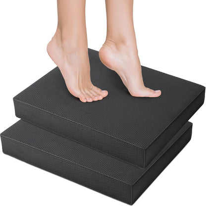 2 Pcs Balance Pad Thick Foam Yoga Core Training Exercise Pad for Adults Physical Therapy Fitness Stability Workout Knee Ankle Strength Training Home Work Floor