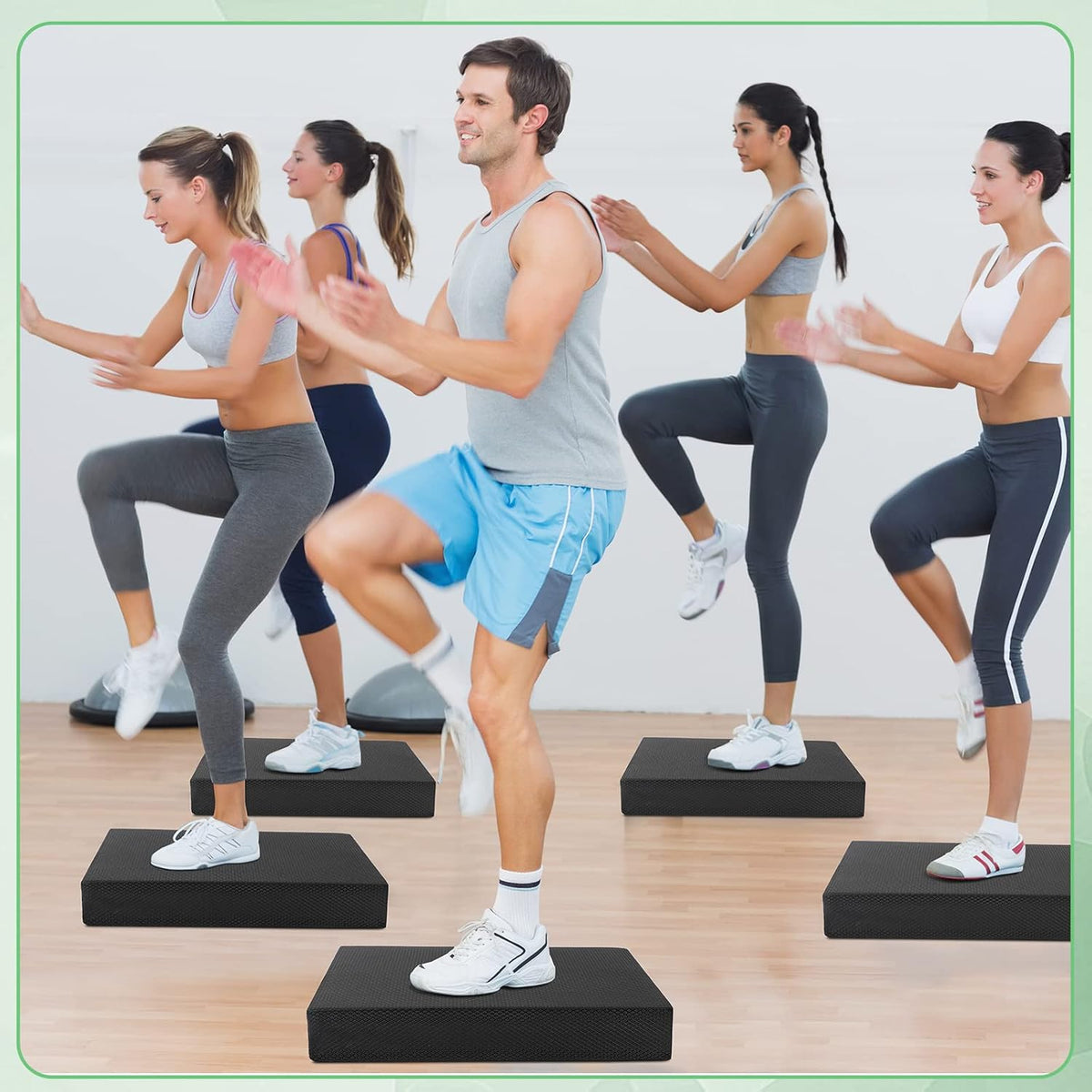 2 Pcs Balance Pad Thick Foam Yoga Core Training Exercise Pad for Adults Physical Therapy Fitness Stability Workout Knee Ankle Strength Training Home Work Floor
