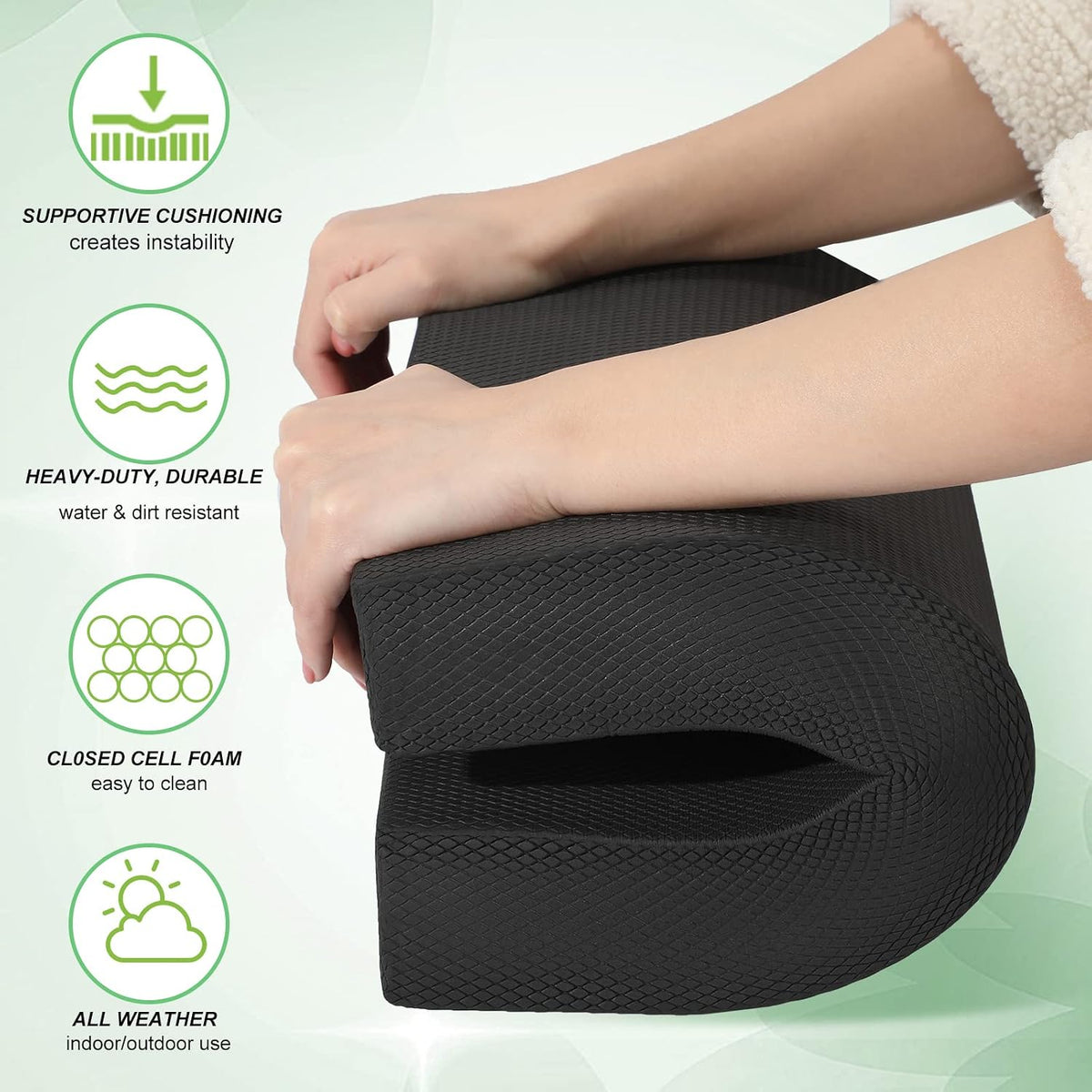 2 Pcs Balance Pad Thick Foam Yoga Core Training Exercise Pad for Adults Physical Therapy Fitness Stability Workout Knee Ankle Strength Training Home Work Floor