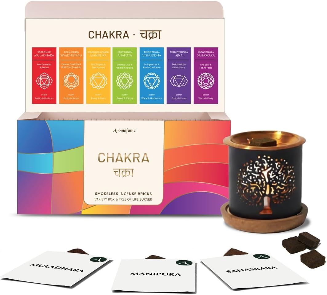 7 Chakra Smokeless Incense Bricks Gift Set, 14 Bricks