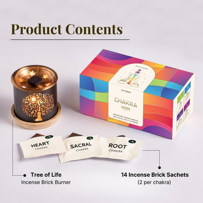 7 Chakra Smokeless Incense Bricks Gift Set, 14 Bricks