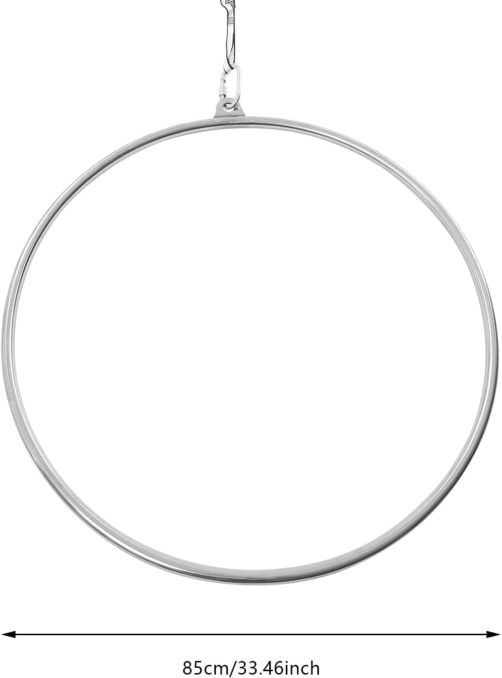 Aerial Hoop Kit 35inch/ 90cm Professional Single-Point Aerial Yoga Hoop Equipment Complete Stainless Steel Circus Aerial Ring Set for Fitness Dancing Training Performance