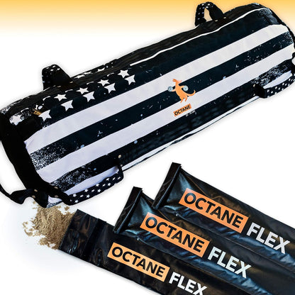 Adjustable Sandbags for Fitness 75lb - Home Workout Sandbag Set with 3 x Filler Bags and Exercise Poster - Training Weighted Sand Bag Equipment with Handles for Gym & Crossfit USA (75)