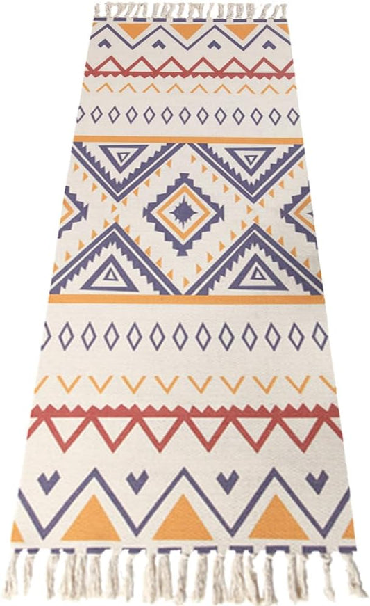 Handmade Cotton Yoga Mat Non Slip Foldable Lightweight Exercise Rug