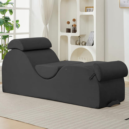 25" Velvet Lounge Chair with Lumbar Support, Side Pocket, Light Grey