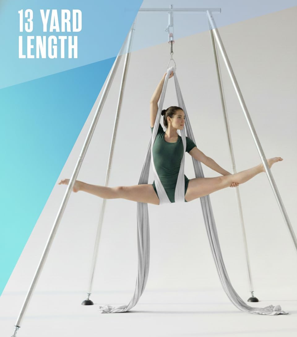 Aerial Rig, Aerial Yoga Stand, 10 FT Frame, 13 YD Fabric, 550 LB Capacity