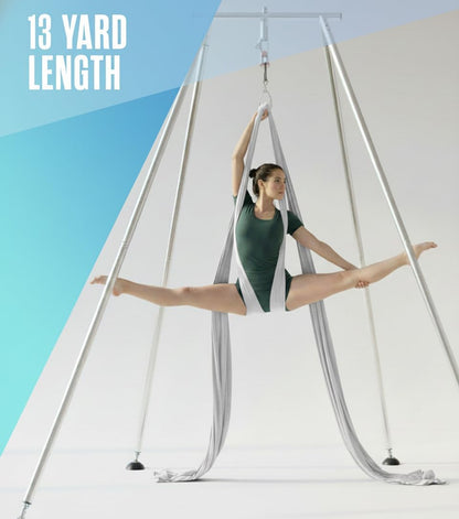 Aerial Rig, Aerial Yoga Stand, 10 FT Frame, 13 YD Fabric, 550 LB Capacity