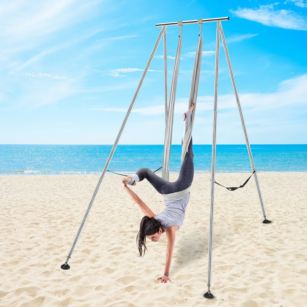 Aerial Rig, Aerial Yoga Stand, 10 FT Frame, 13 YD Fabric, 550 LB Capacity