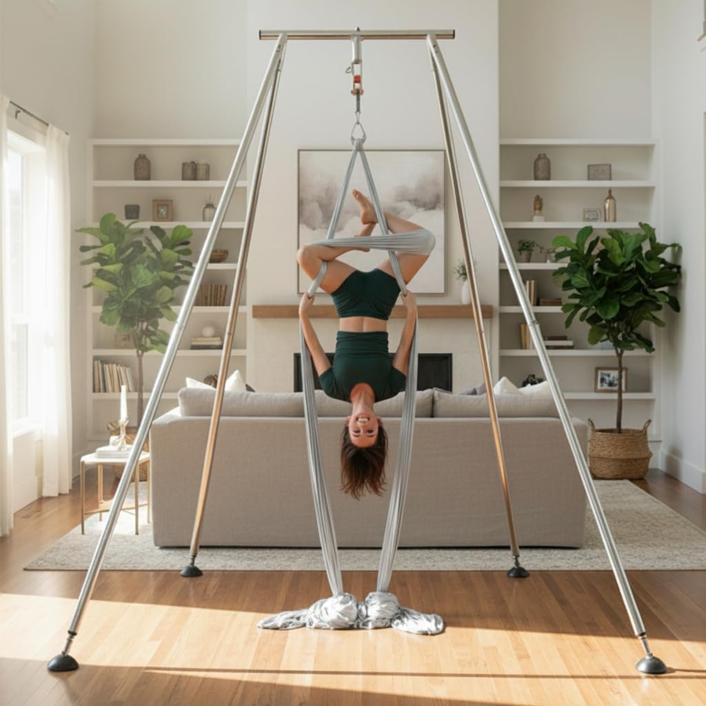 Aerial Rig, Aerial Yoga Stand, 10 FT Frame, 13 YD Fabric, 550 LB Capacity
