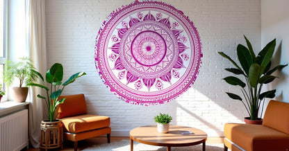 Mandala Round Beach Tapestry Boho Hippie Blanket Bohemian Large Table Cloth Home Decor Yoga Mat Meditation Picnic Rug Throw Hippy Gypsy Tablecloth Roundie (42 Inches, Orange And Blue)