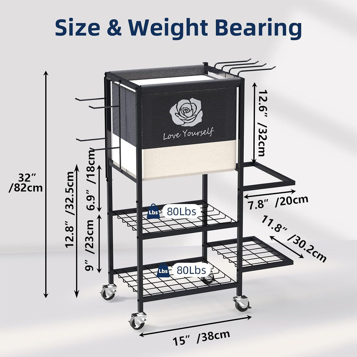Multi-Functional Home Gym Storage Rack,Yoga Mat Storage on Wheels