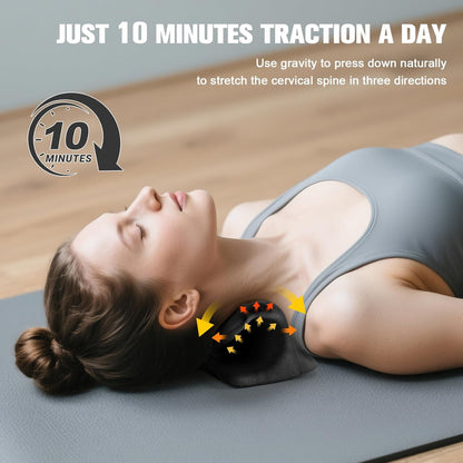 Neck Stretcher & Cervical Traction Pillow, TMJ & Shoulder Relief, Blue | 13 points, ergonomic, restores C-curve. Eases pain in 10 mins. Durable foam, lightweight & portable for home & office.