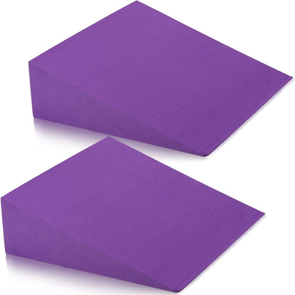 2 Pack Yoga Foam Wedge, 13" EVA Foam Calf Stretch Slant Board for Lower Leg Strength Improve, Squat Wedge Incline Block for Workout, Exercise, Foot Heel Stretcher, Wrist Back Support (Purple)