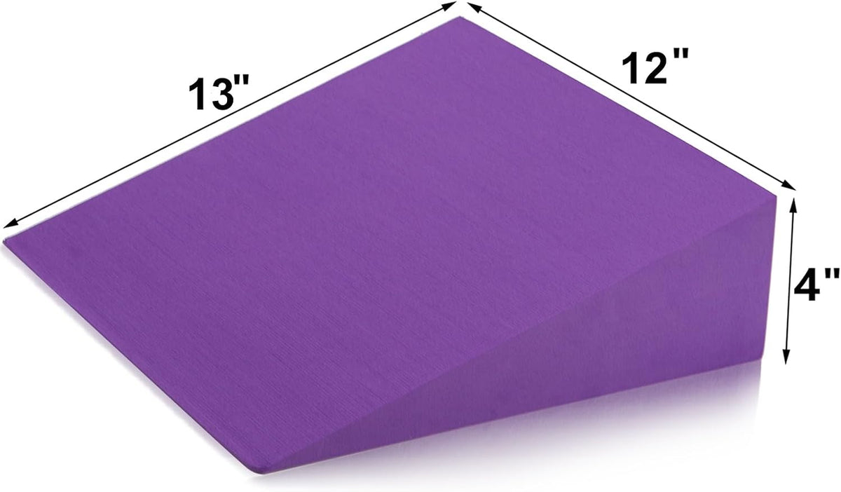 2 Pack Yoga Foam Wedge, 13" EVA Foam Calf Stretch Slant Board for Lower Leg Strength Improve, Squat Wedge Incline Block for Workout, Exercise, Foot Heel Stretcher, Wrist Back Support (Purple)