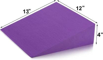2 Pack Yoga Foam Wedge, 13" EVA Foam Calf Stretch Slant Board for Lower Leg Strength Improve, Squat Wedge Incline Block for Workout, Exercise, Foot Heel Stretcher, Wrist Back Support (Purple)