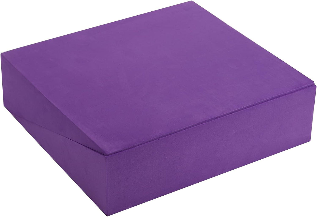 2 Pack Yoga Foam Wedge, 13" EVA Foam Calf Stretch Slant Board for Lower Leg Strength Improve, Squat Wedge Incline Block for Workout, Exercise, Foot Heel Stretcher, Wrist Back Support (Purple)