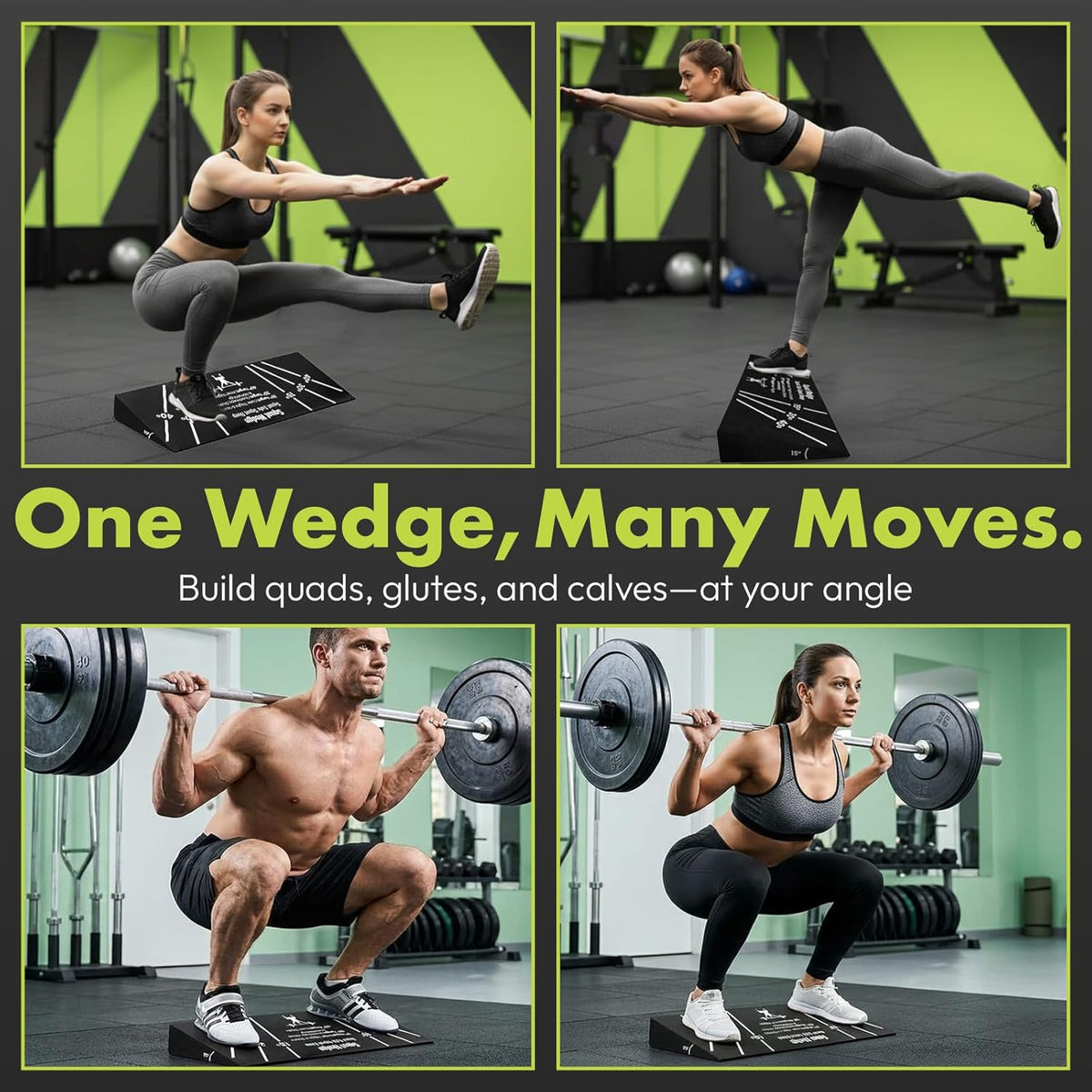 Squat Wedge Block – Non-Slip EVA Material Slant Board with 15°/30°/40° Angle Markings, 15° Heel-Elevated Incline Squat Wedge for Deep Squats & Calf Stretches (Gym, Home, Therapy & Yoga)