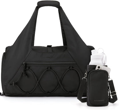 Gym Bag for Women, Lightweight Duffel with Shoe Compartment, Tote Bag with Wet Pocket for Yoga Travel, Pink