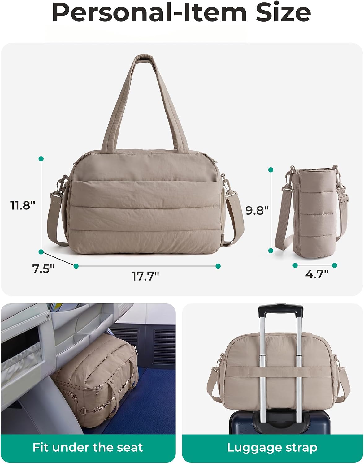 Gym Bag for Women, Lightweight Duffel with Shoe Compartment, Tote Bag with Wet Pocket for Yoga Travel, Pink