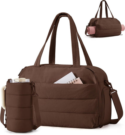 Gym Bag for Women, Lightweight Duffel with Shoe Compartment, Tote Bag with Wet Pocket for Yoga Travel, Pink