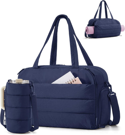Gym Bag for Women, Lightweight Duffel with Shoe Compartment, Tote Bag with Wet Pocket for Yoga Travel, Pink