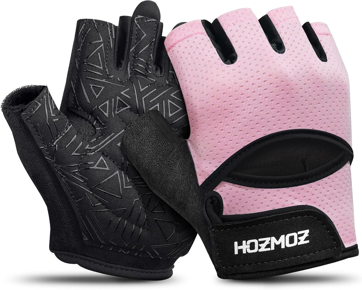 Ventilated Weight Lifting Gloves, Thick Padded Workout Gym Gloves with Full Palm Protection & Grip & Shock Absorption for Women & Men's Fitness Exercise Training