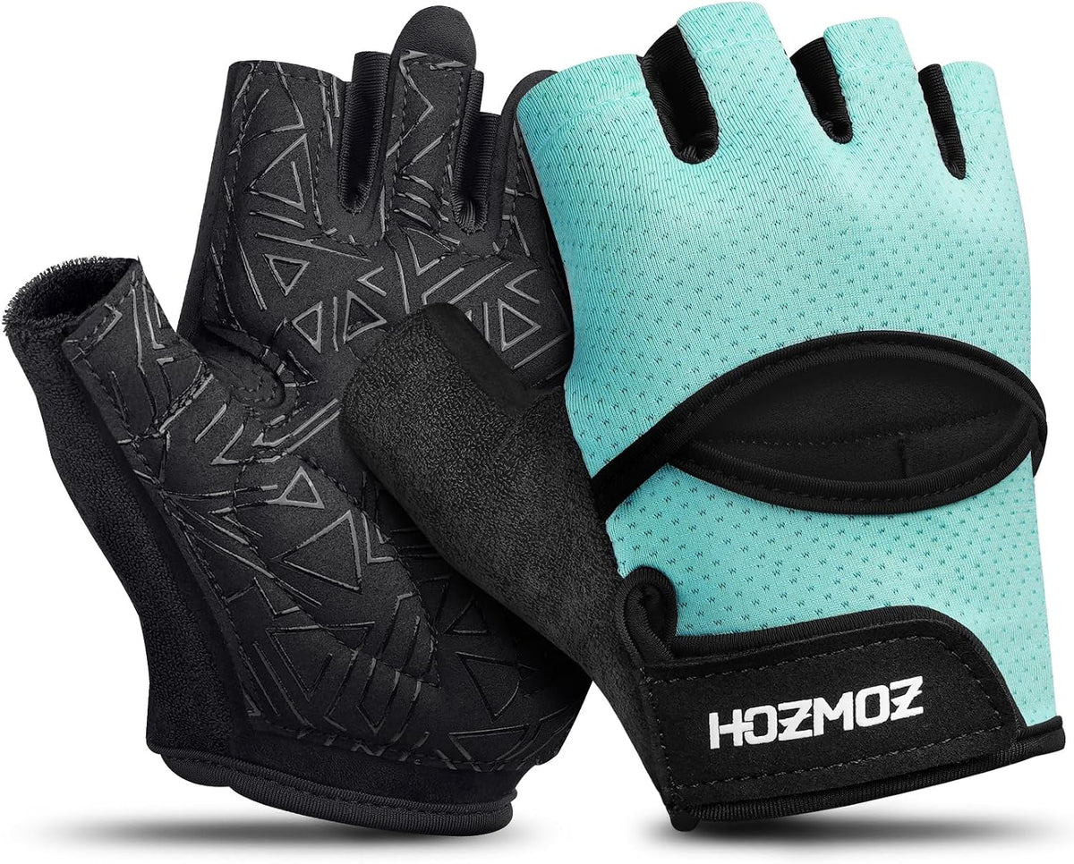 Ventilated Weight Lifting Gloves, Thick Padded Workout Gym Gloves with Full Palm Protection & Grip & Shock Absorption for Women & Men's Fitness Exercise Training