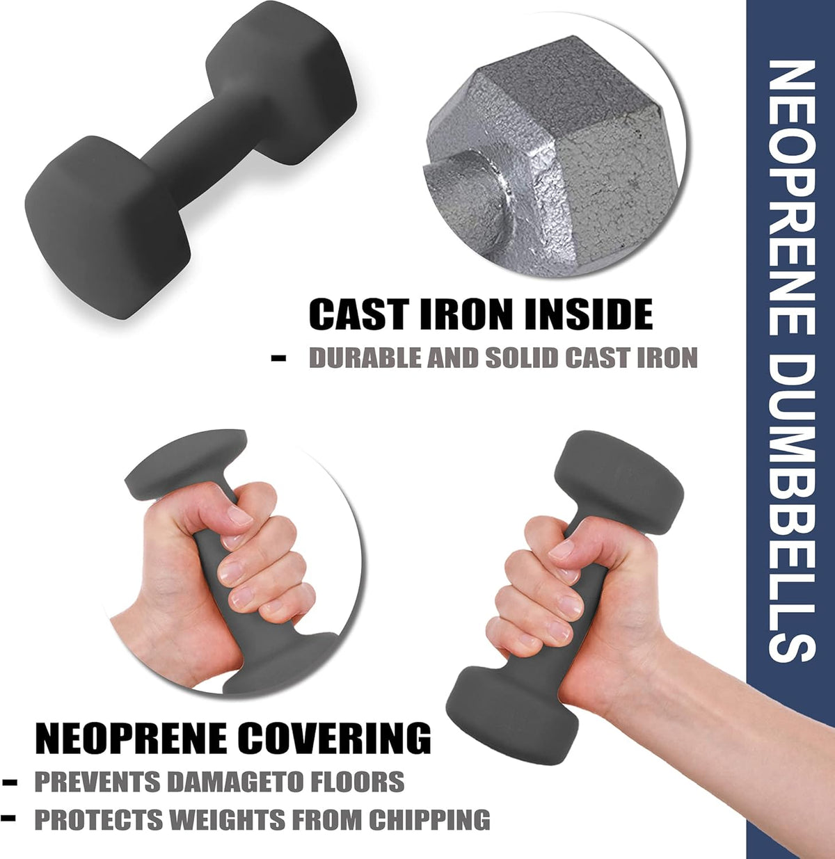 Home Gym Equipment Workouts Strength Training Weight Loss Pilates Yoga Dumbbell Set, Weights for Women, Men, Seniors and Youth