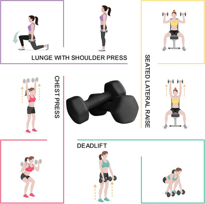 Home Gym Equipment Workouts Strength Training Weight Loss Pilates Yoga Dumbbell Set, Weights for Women, Men, Seniors and Youth