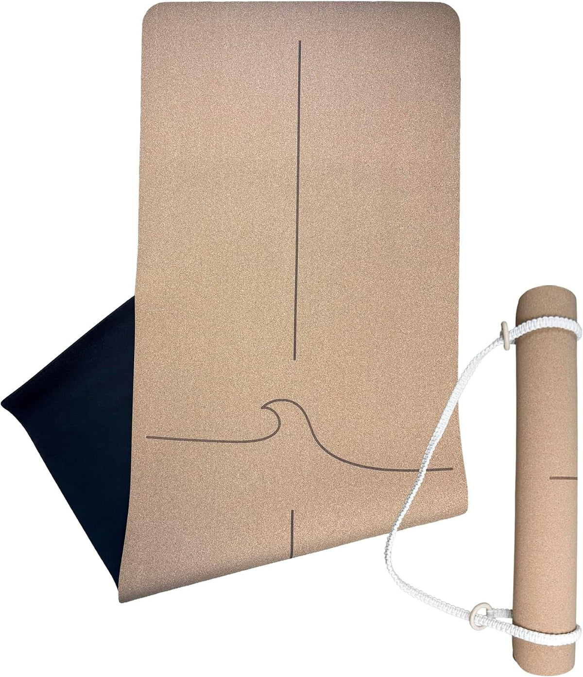 's Organic Cork Yoga Mat with Recycled Natural Rubber, 4mm Thick • The Wave Mat
