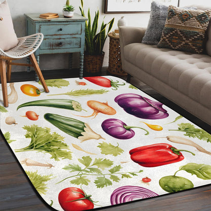 Red Hot Chili Pepper on Black Large Area Rug 4x6 Ft Washable Stain Resistant Rugs Non-Slip Soft Modern Carpet for Home Kitchen Living Room Office Party Decor