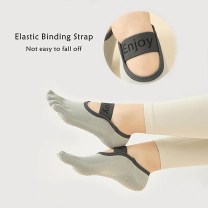 Non-Slip Yoga Socks for Women 3-Pack Anti-Skid Grip Soles Breathable Grippy Socks for Yoga, Pilates, Home Workouts