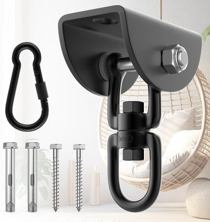 Hammock Hanging Kit, 1200 lb Capacity Heavy Duty Ceiling Hooks, 360° Swivel Swing Set Hanger for Hammock Chairs, Tree Swings, Yoga Swings, Heavy Bag Mount Supports Sandbag & Punching Bag
