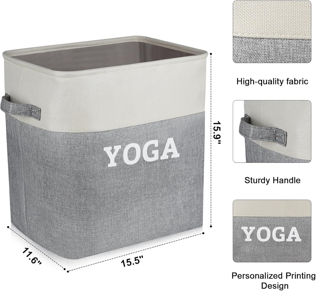 Yoga Mat Holder Storage Basket, Home Gym Storage Organizer Yoga Exercise Equipment Storage, Yoga Basket Foam Roller Workout Equipment Storage for Home Exercise and Fitness Gear