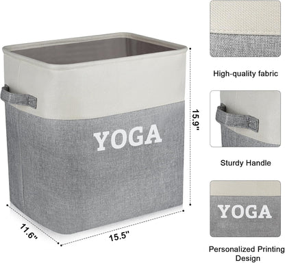 Yoga Mat Holder Storage Basket, Home Gym Storage Organizer Yoga Exercise Equipment Storage, Yoga Basket Foam Roller Workout Equipment Storage for Home Exercise and Fitness Gear