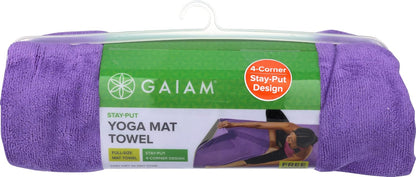 Stay-Put Yoga Mat Towel, Non-Slip, Corner Pockets
