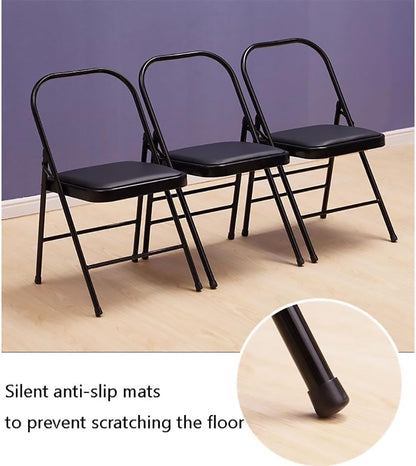 Brown Backless Yoga Chair, Pilates Yoga Chair, PU Leather, Double Beam Design, Folding Yoga Chair, Iyengar Yoga Chair, Yoga Inversion Chair, Size: 47 * 45 * 82cm