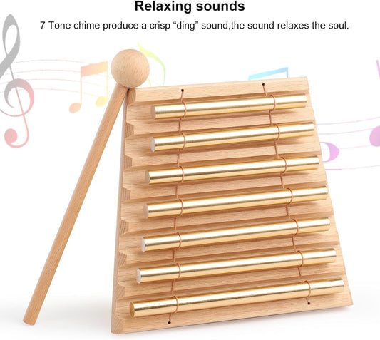 7 Tone Hand Chime Bell Sound Healing Instrument For Yoga Meditation Chakra Relaxation Mindfulness