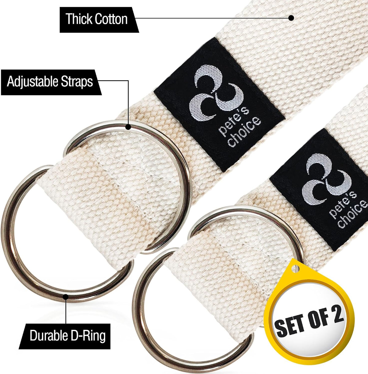 Stretching Straps and Yoga Blocks - Yoga Beginner Kit for Pilates & Gym