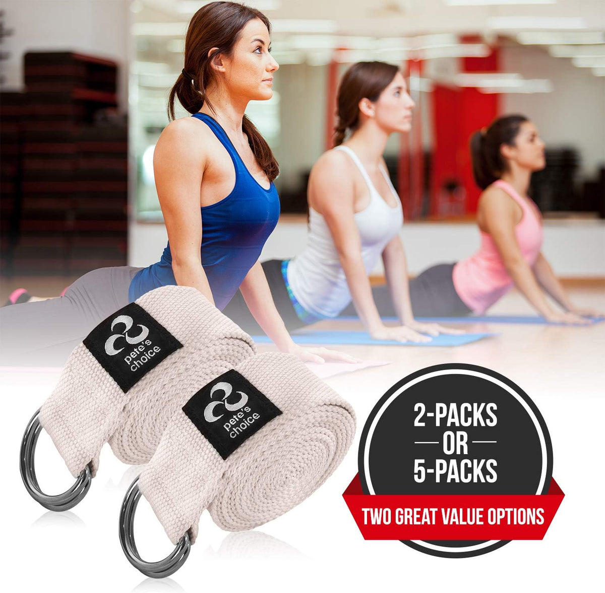 Stretching Straps and Yoga Blocks - Yoga Beginner Kit for Pilates & Gym