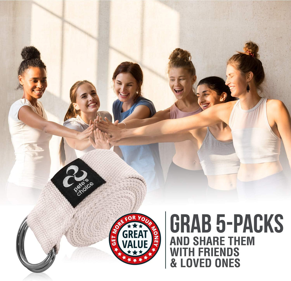 Stretching Straps and Yoga Blocks - Yoga Beginner Kit for Pilates & Gym