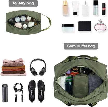 Ceneda 20" Gym Bag for Women with Wet Pocket & Shoe Compartment, Lightweight Duffel Waterproof Carry On Duffle for Travel, Yoga, Overnight (Green)