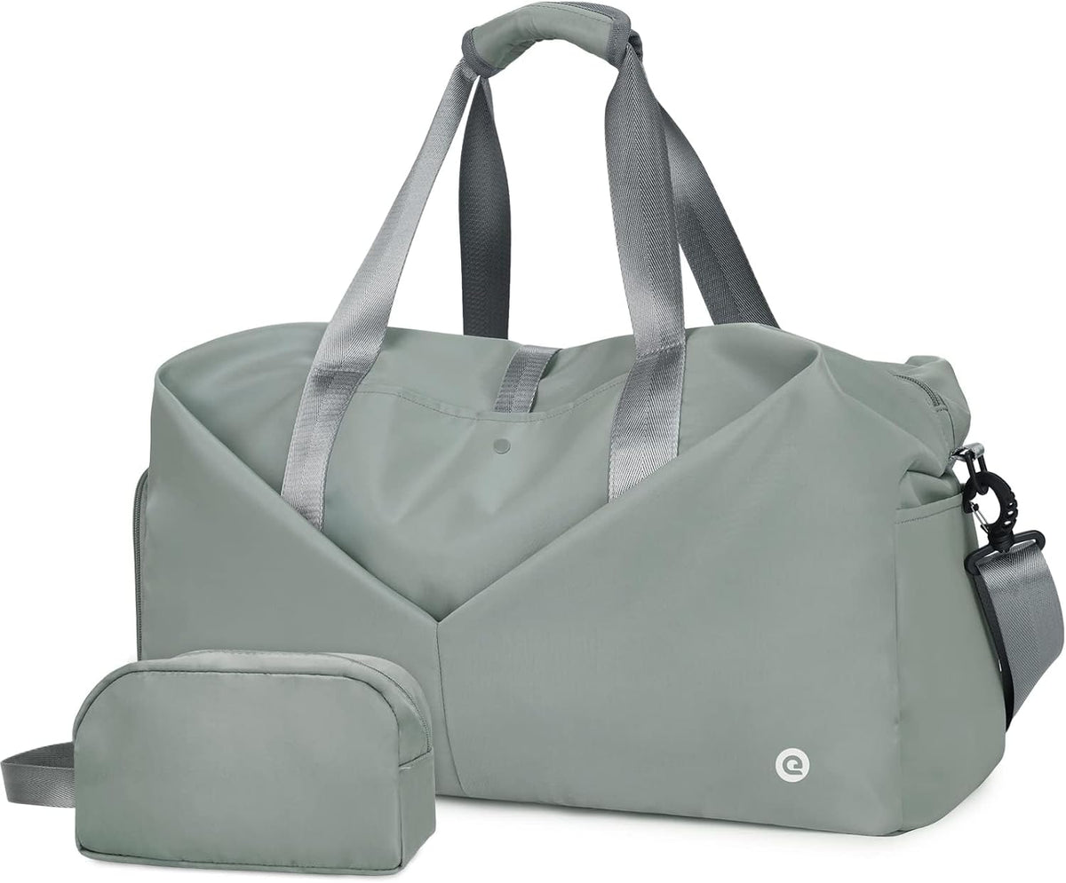 Ceneda 20" Gym Bag for Women with Wet Pocket & Shoe Compartment, Lightweight Duffel Waterproof Carry On Duffle for Travel, Yoga, Overnight (Green)