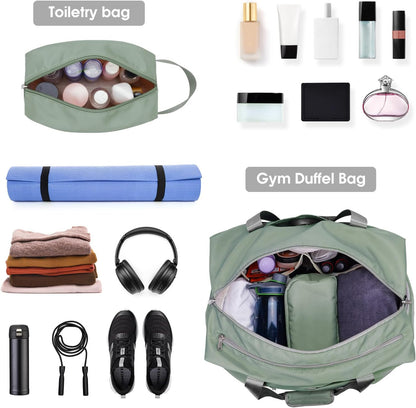 Ceneda 20" Gym Bag for Women with Wet Pocket & Shoe Compartment, Lightweight Duffel Waterproof Carry On Duffle for Travel, Yoga, Overnight (Green)