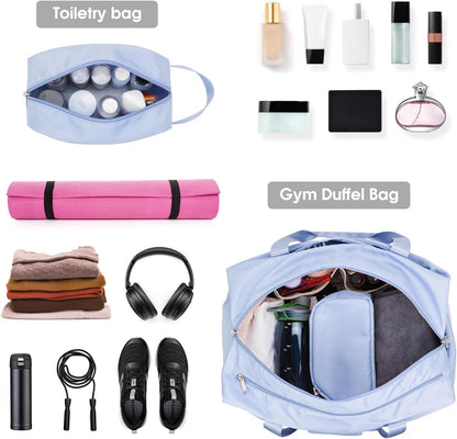 Ceneda 20" Gym Bag for Women with Wet Pocket & Shoe Compartment, Lightweight Duffel Waterproof Carry On Duffle for Travel, Yoga, Overnight (Green)