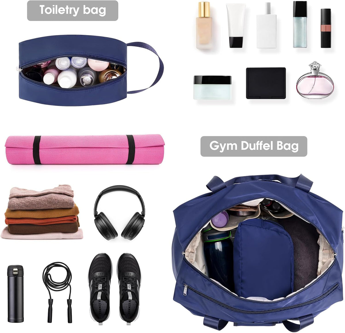 Ceneda 20" Gym Bag for Women with Wet Pocket & Shoe Compartment, Lightweight Duffel Waterproof Carry On Duffle for Travel, Yoga, Overnight (Green)